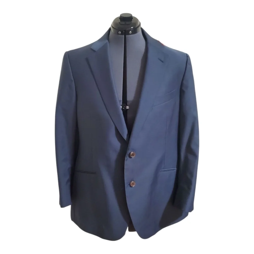 Bluelapel Mens Blazer Blue/Gray Single Breasted Business Office Career 42R - Picture 1 of 11